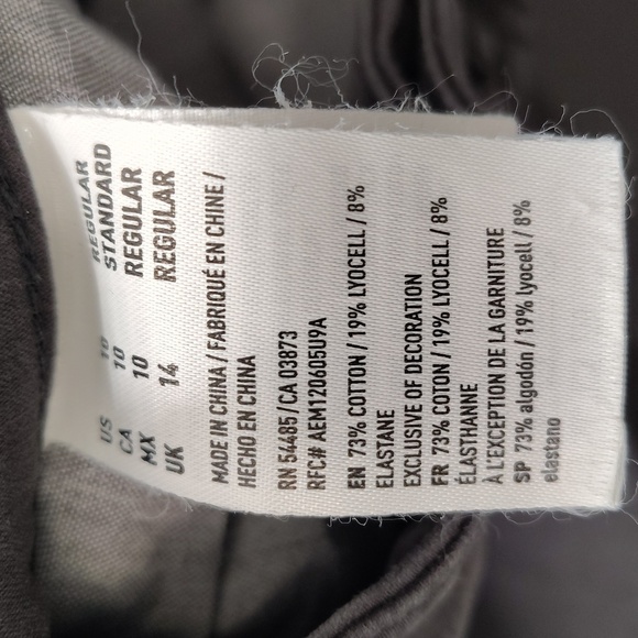 American Eagle Outfitters women's faded black denim jeans size 10 jeggings 360° - Picture 6 of 10